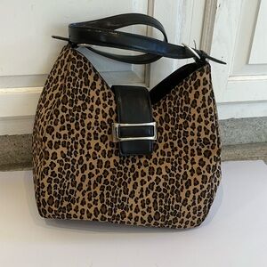 Baguette Style Animal Printed Bag with Shoulder Strap